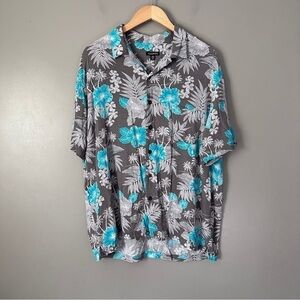 George tropical print short sleeve button down